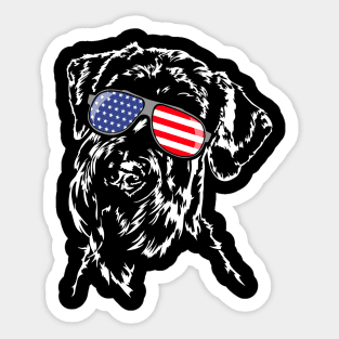 Giant Schnauzer American Flag patriotic dog Sticker